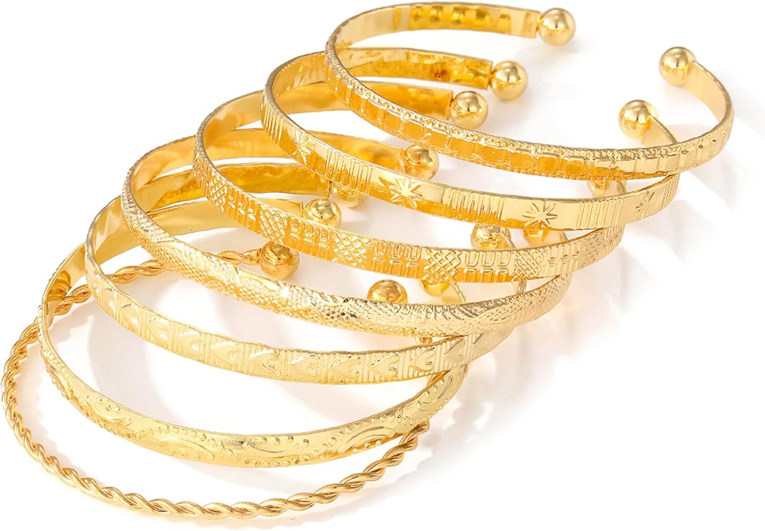 14K Gold Plated Stackable Bangle Set