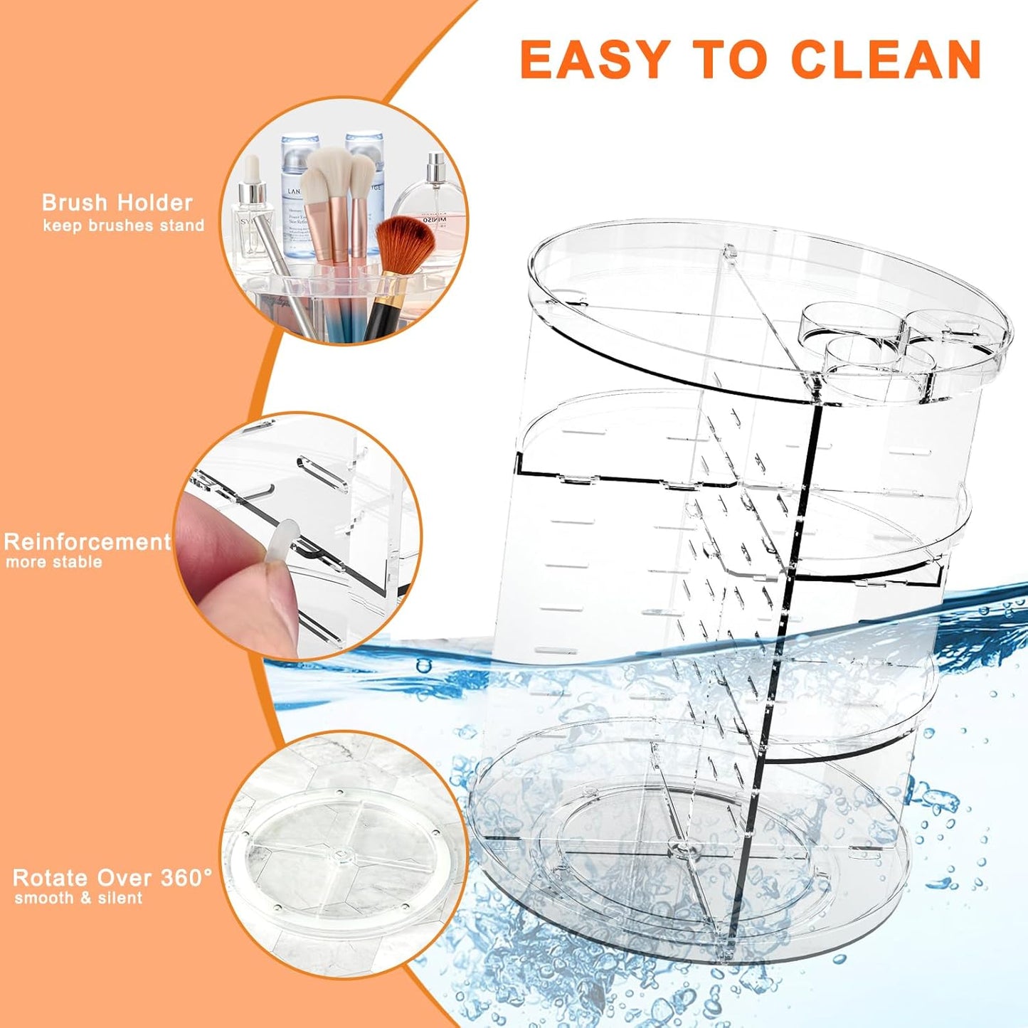 Rotating Makeup Organizer, 8 Adjustable