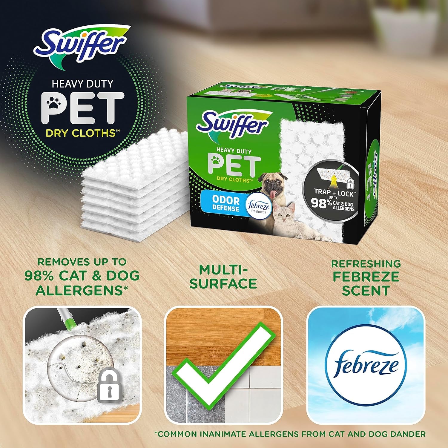 Sweeper Pet Dry Cloth Refills 32 Count