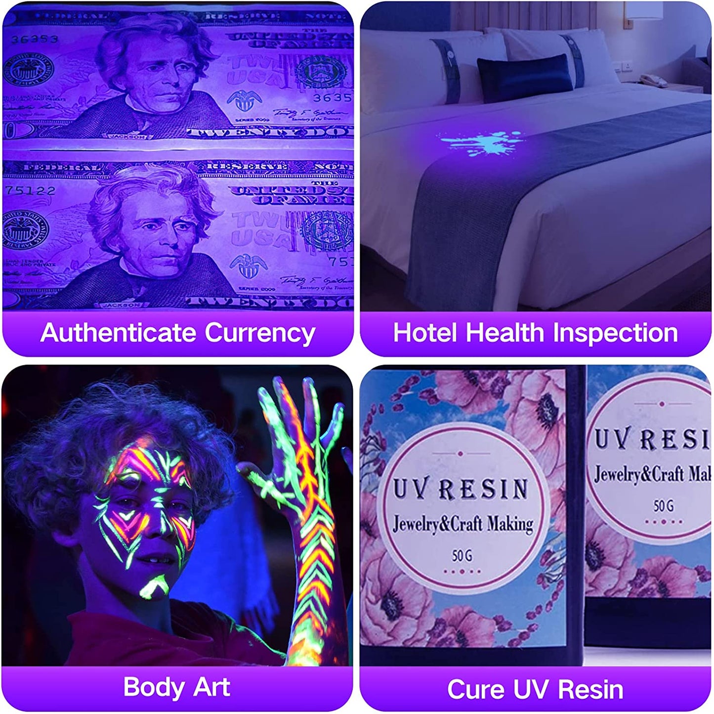 Black Light UV Flashlight Pet Detector