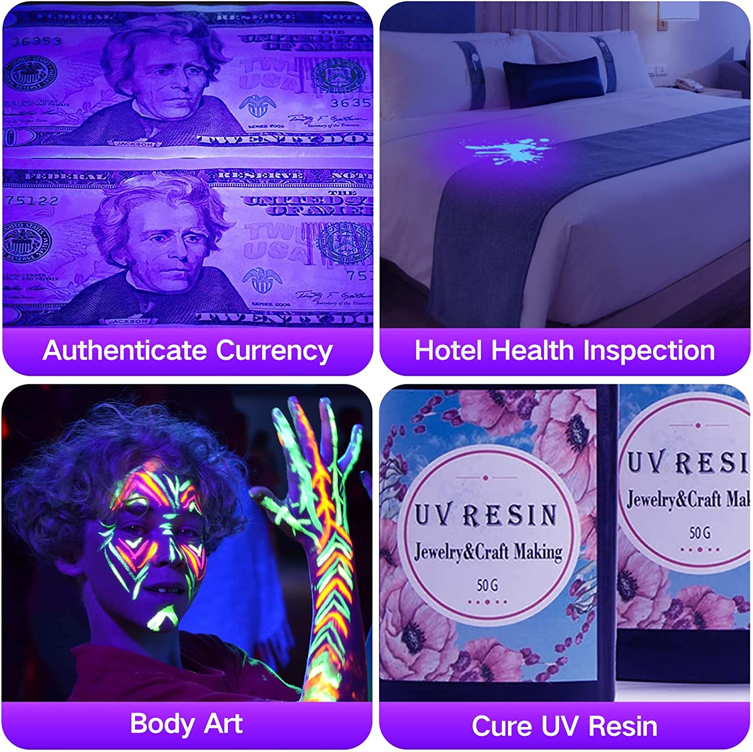 Black Light UV Flashlight Pet Detector
