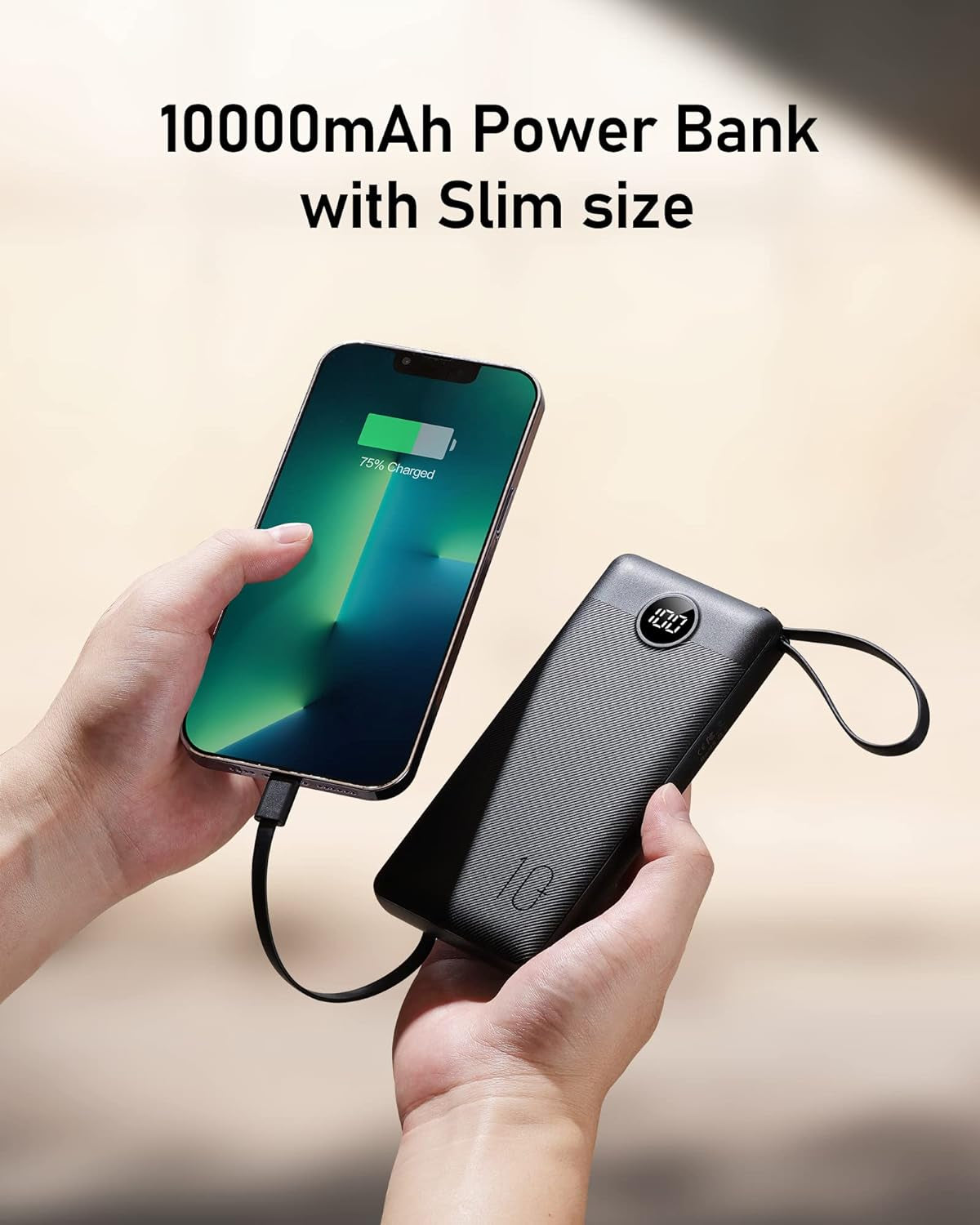10000mAh Portable Charger w/ Built-In