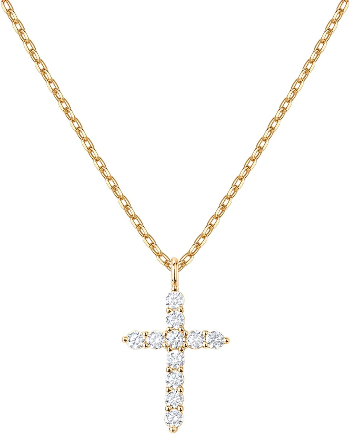 14K Gold Plated Cross Pendant Necklace