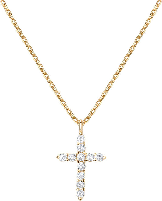 14K Gold Plated Cross Pendant Necklace