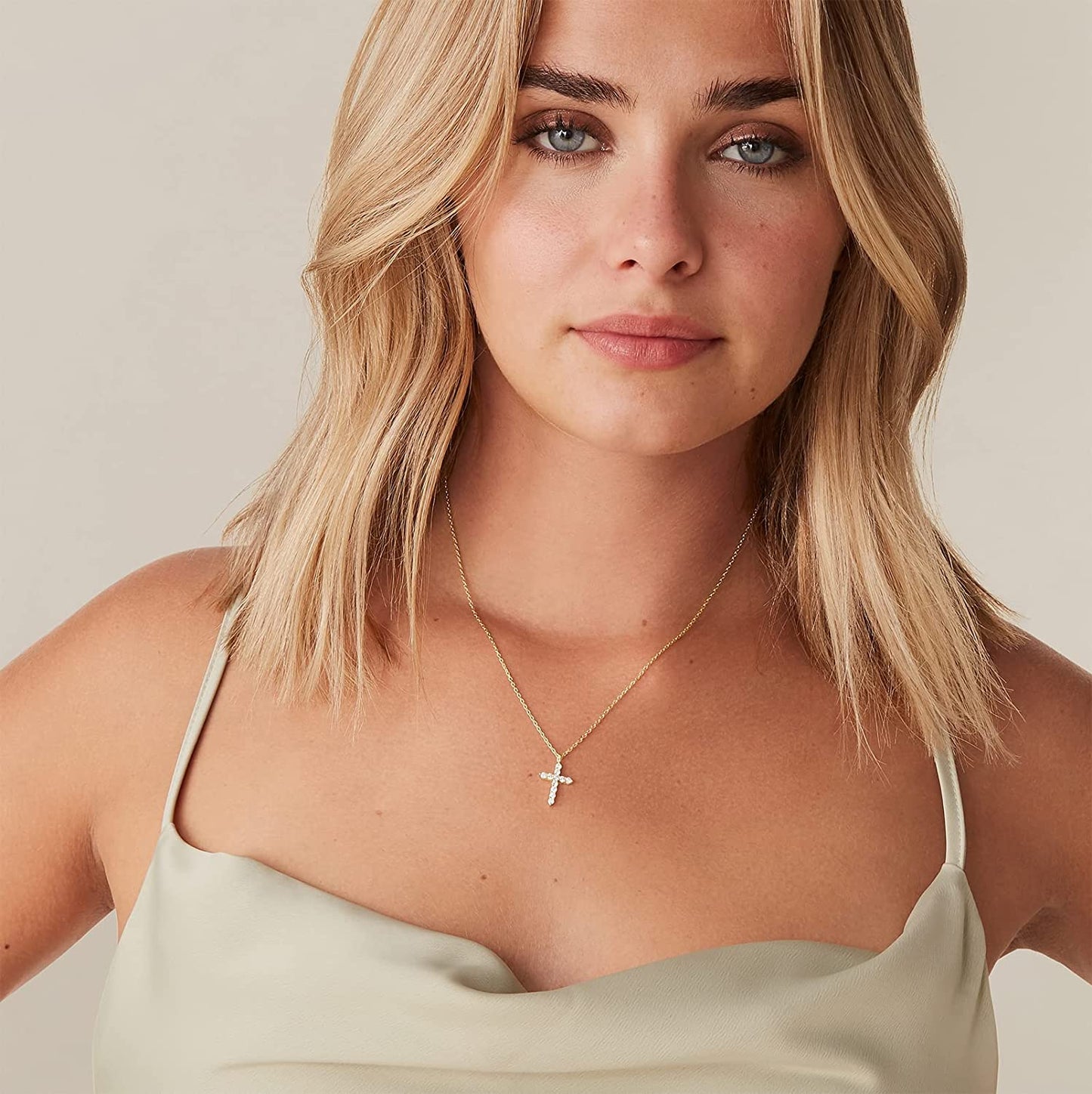 14K Gold Plated Cross Pendant Necklace