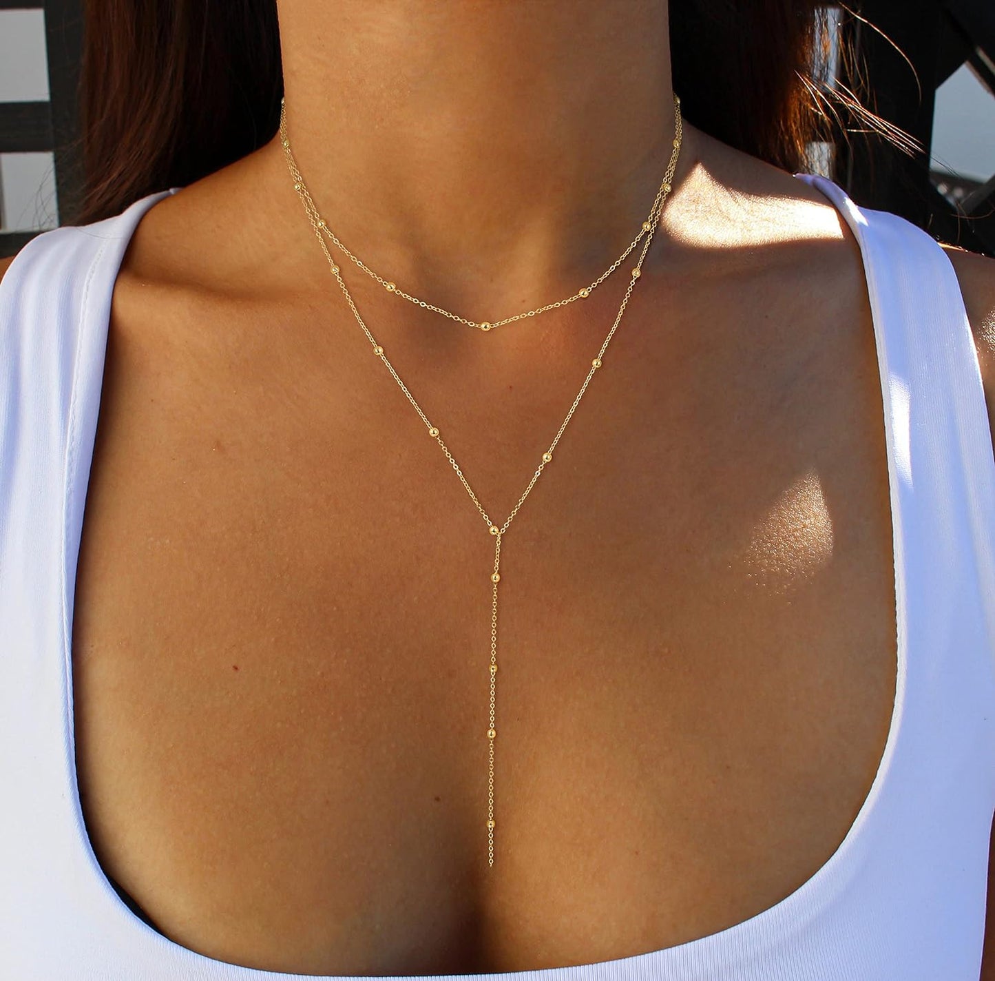 Lariat Gold Necklace for Women