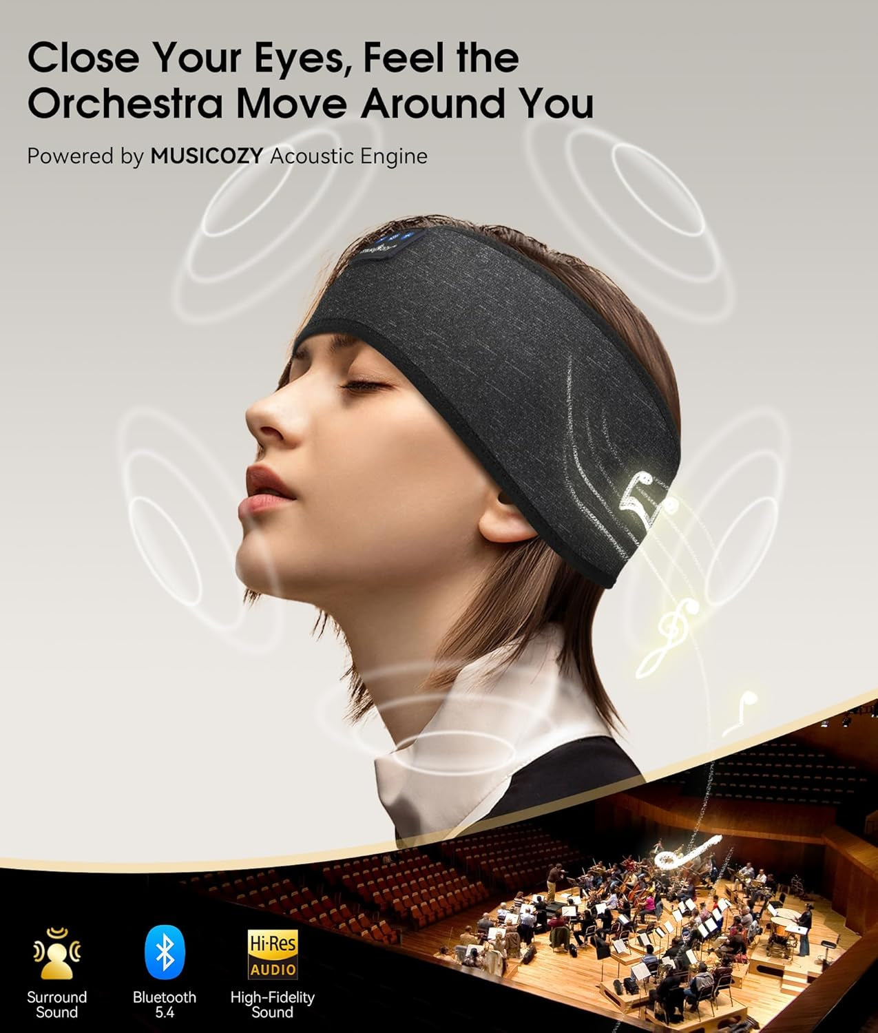 Sleep Headphones Bluetooth 5.4 Headband