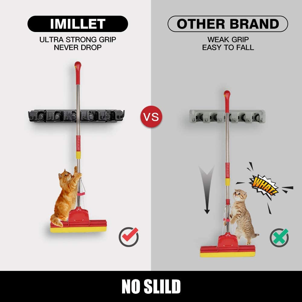 2 Pack Wall Mounted Mop Broom Holder