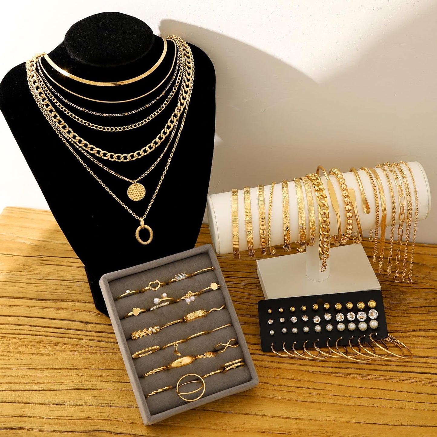 68Pcs Gold Jewelry Set for Women