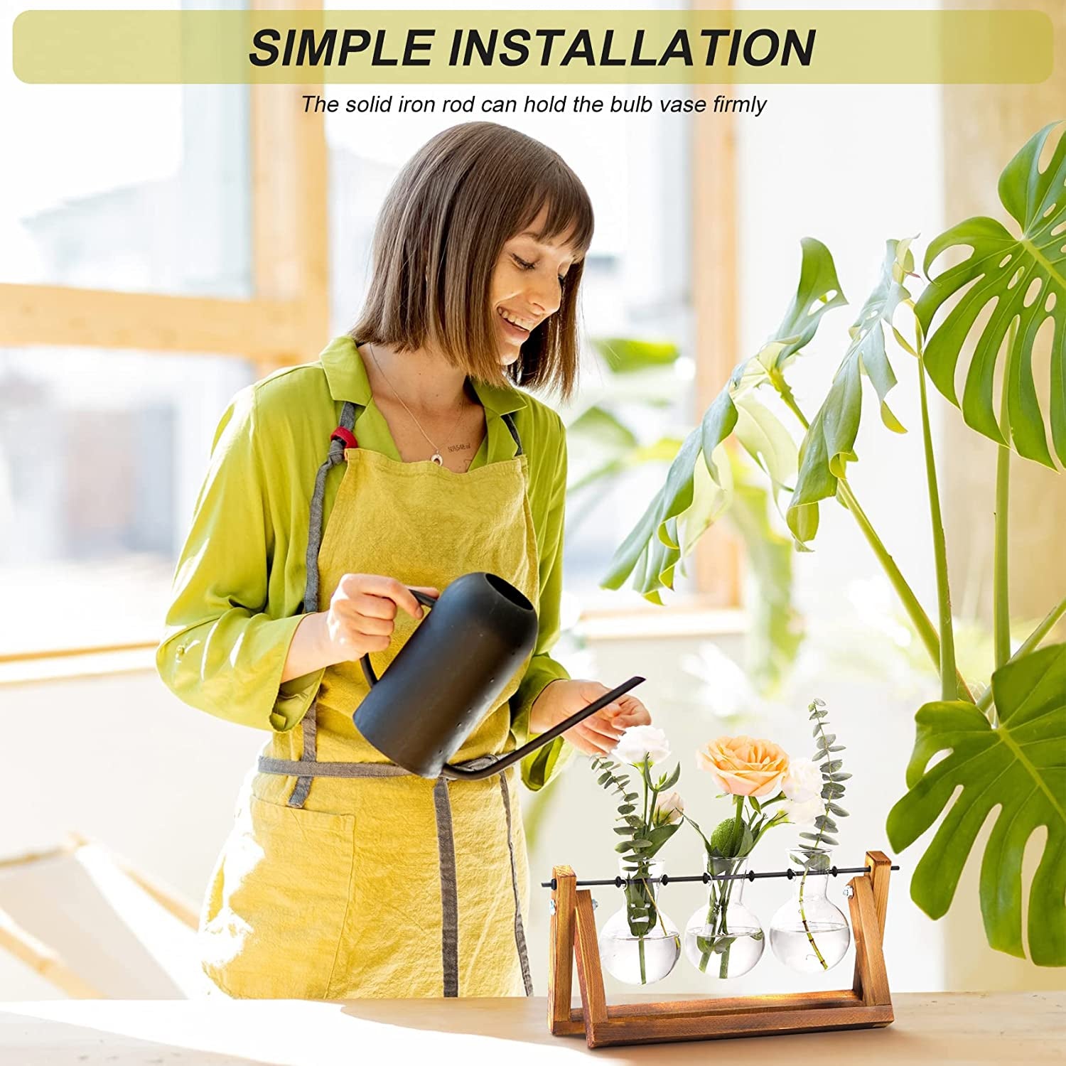 3 Bulb Glass Plant Terrarium with Stand