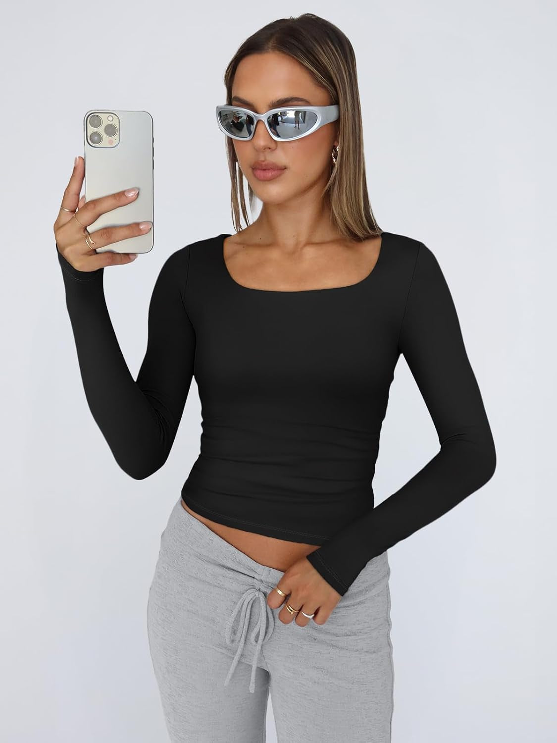 Women’s 2025 Fall Square Neck Crop Top