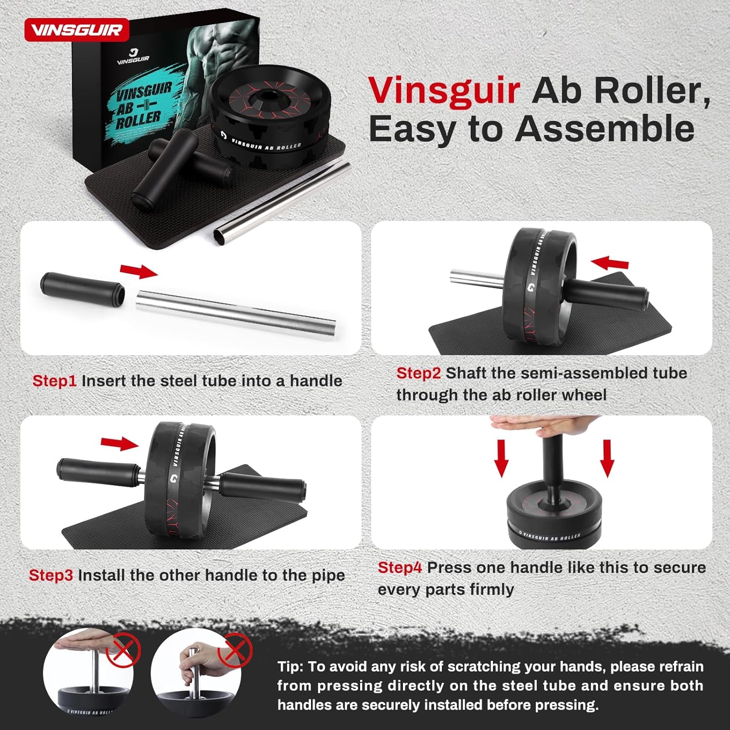 Ab Roller Wheel with Knee Pad Set