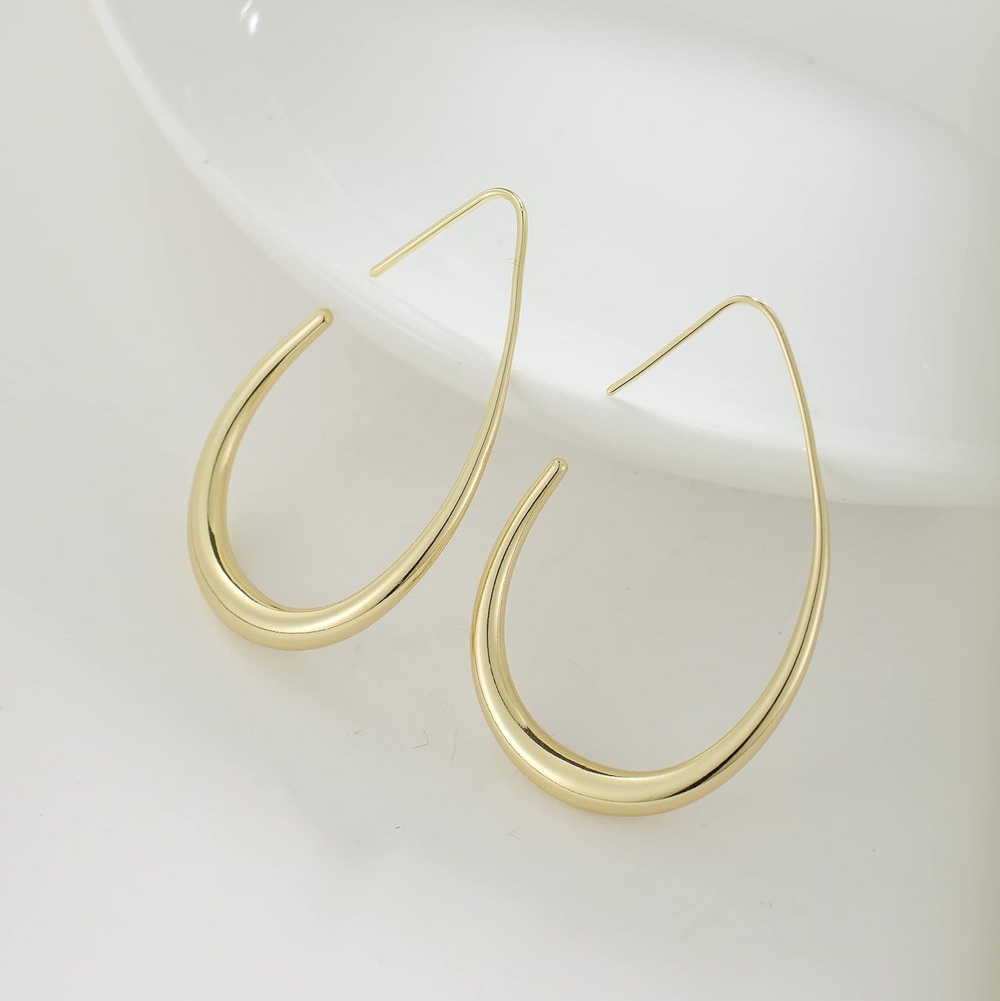 Lightweight Teardrop Hoop Earrings Women