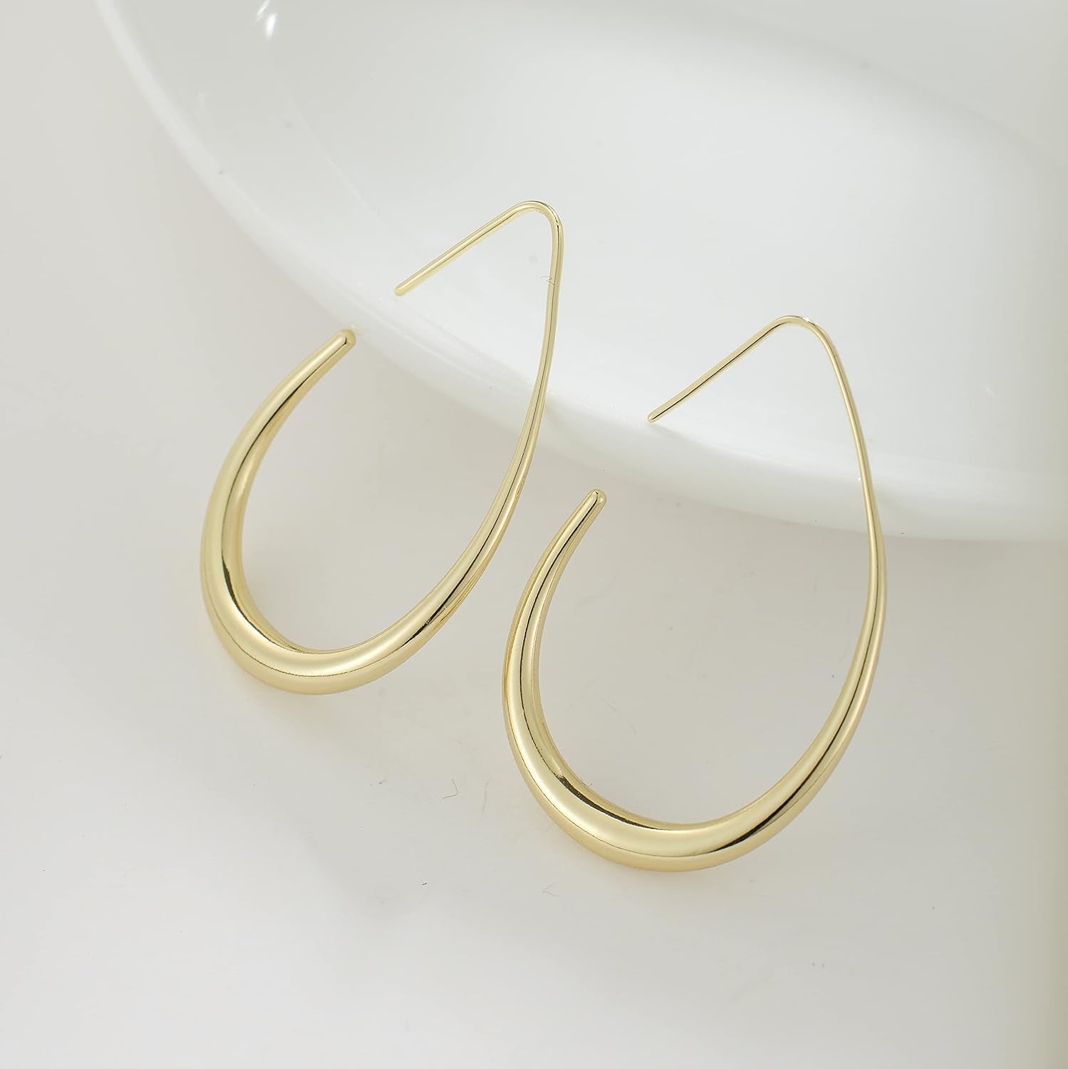 Lightweight Teardrop Hoop Earrings Women