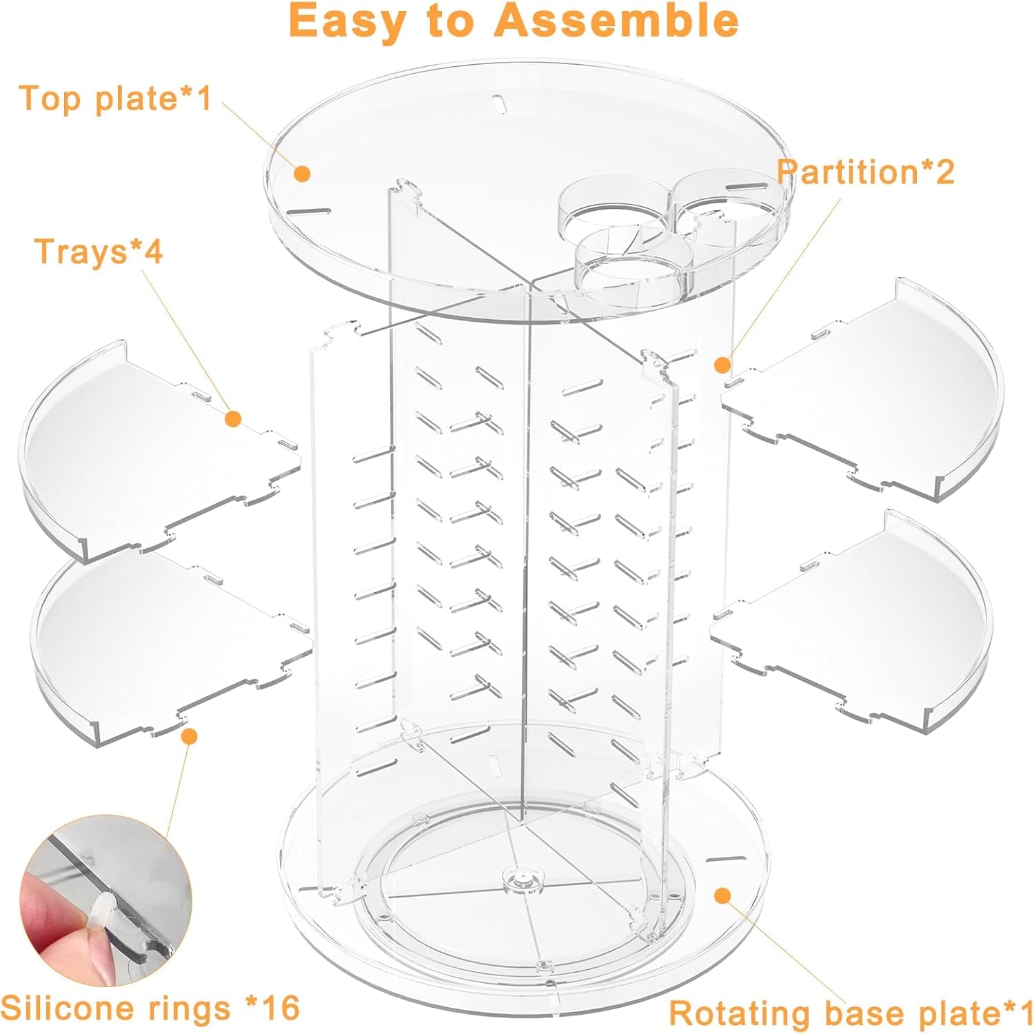 Rotating Makeup Organizer, 8 Adjustable