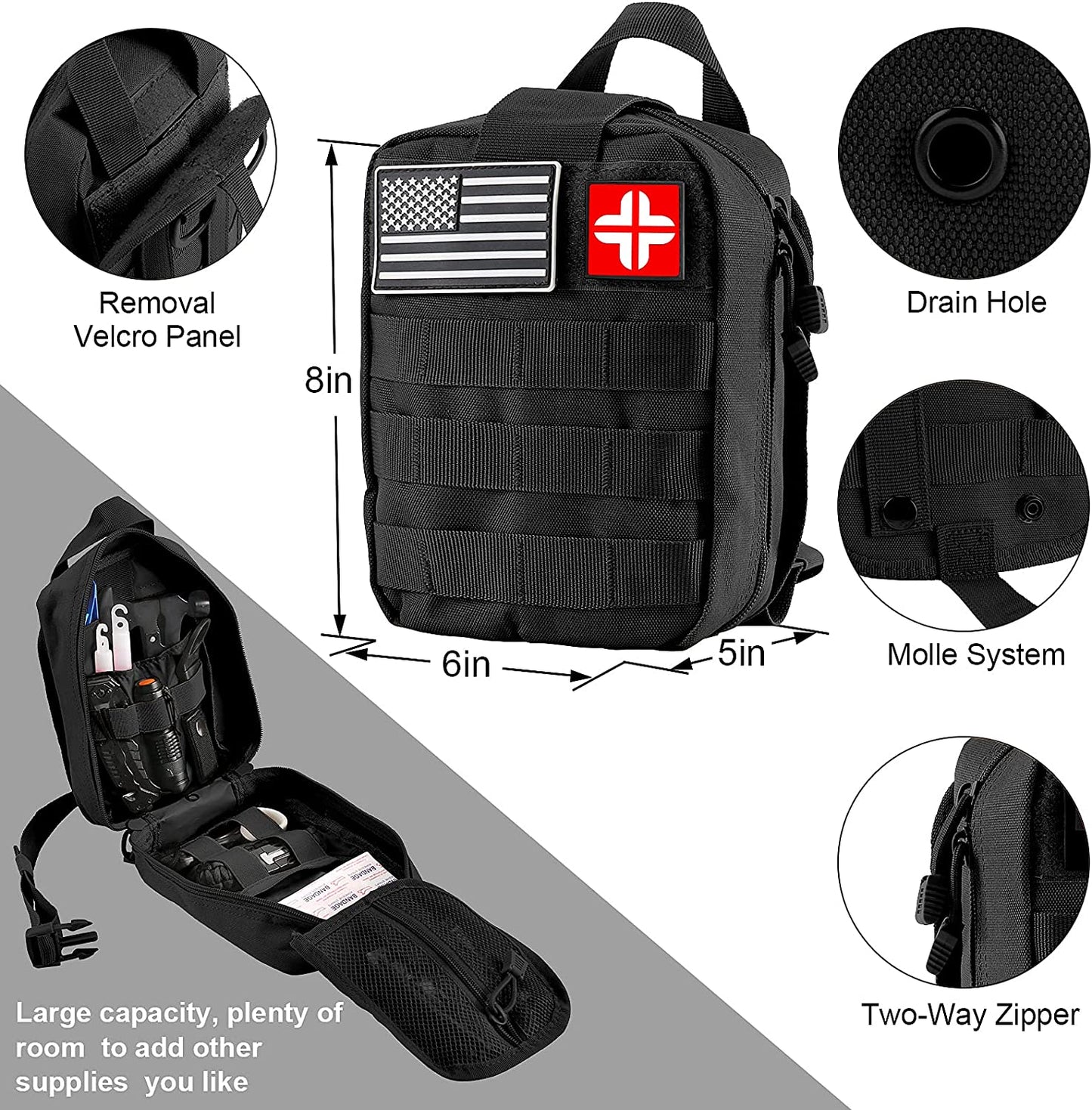 142Pcs Emergency Survival  First Aid Kit