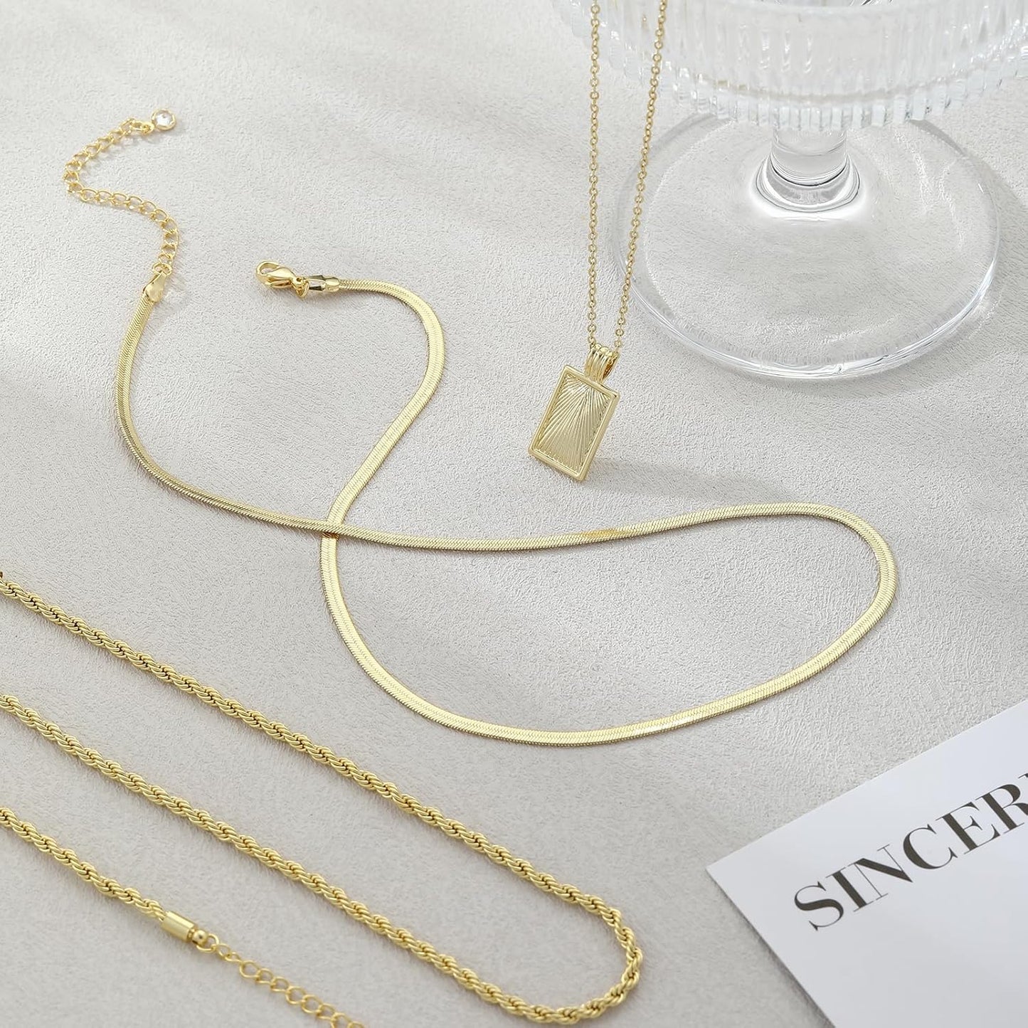 Layered Gold Silver Pendant Necklaces