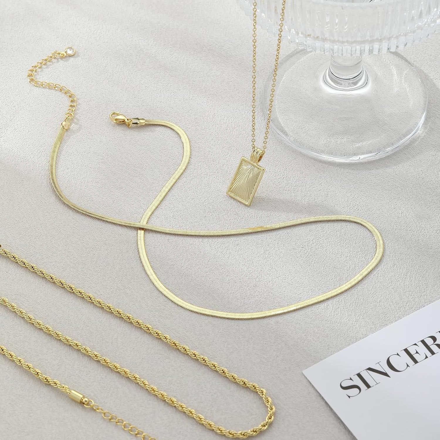 Layered Gold Silver Pendant Necklaces