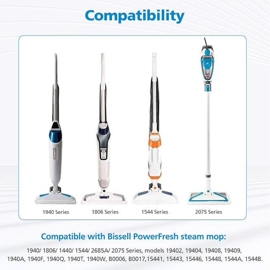 1940 for Bissell Steam Mop Pads for Bissell Powerfresh Steam Mop 1806 1544 1440 2075A 2685A 1940W,19404 Series, Replacement Part #5938#203-2633, 8 Pack