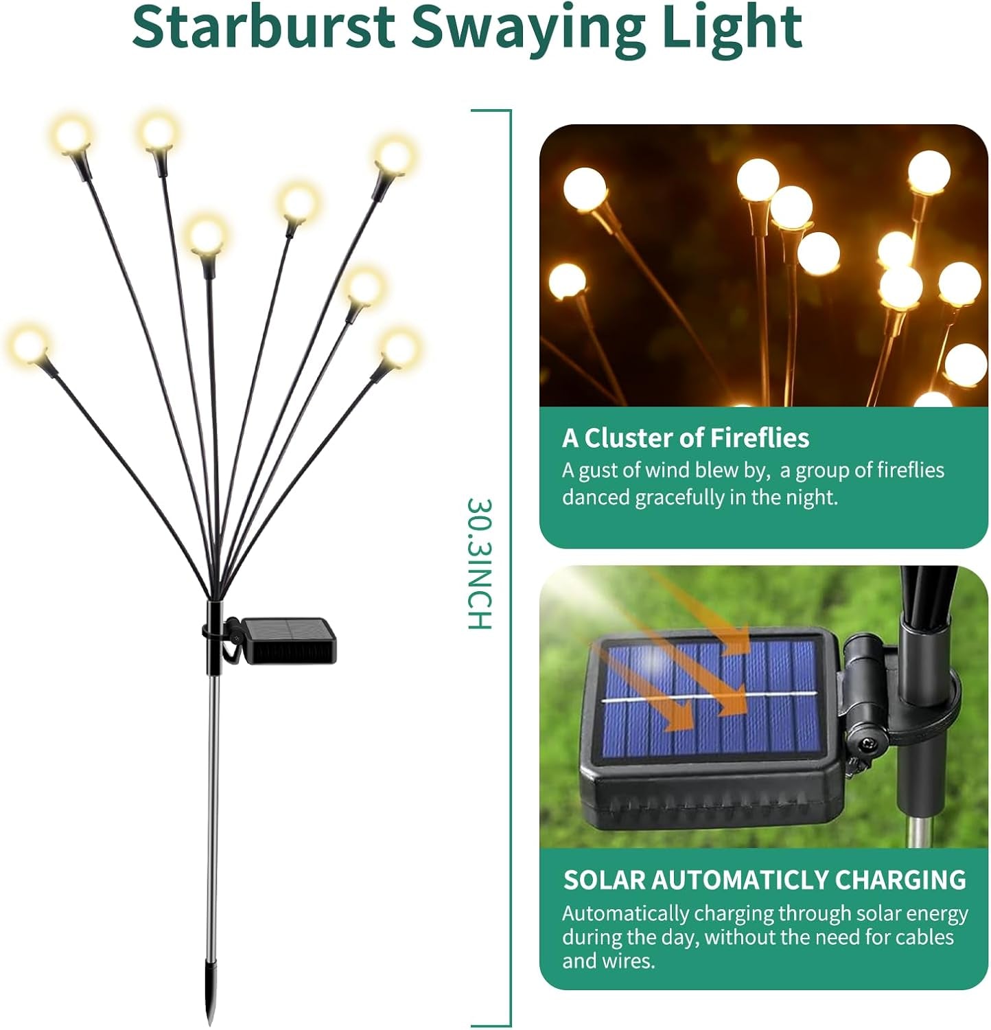 Solar Firefly Garden Lights 4-Pack