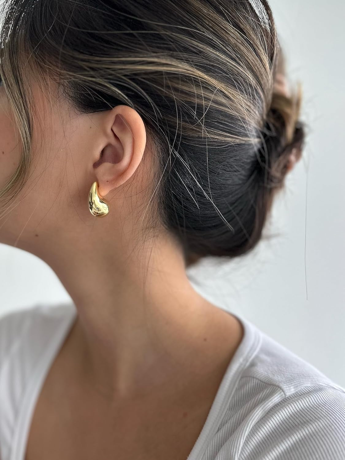 14K Gold Plated Teardrop Chunky Earrings