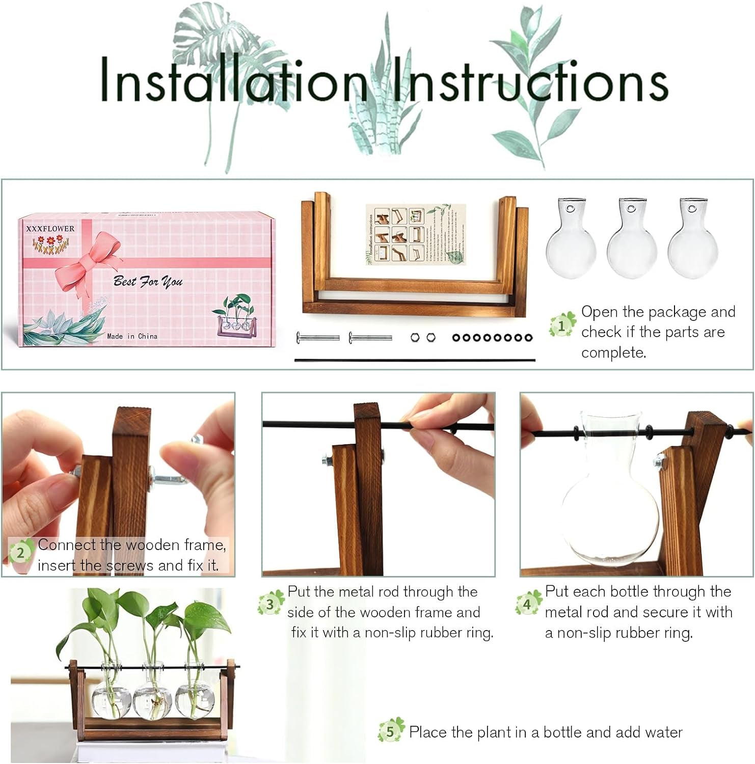 3 Bulb Glass Plant Terrarium with Stand