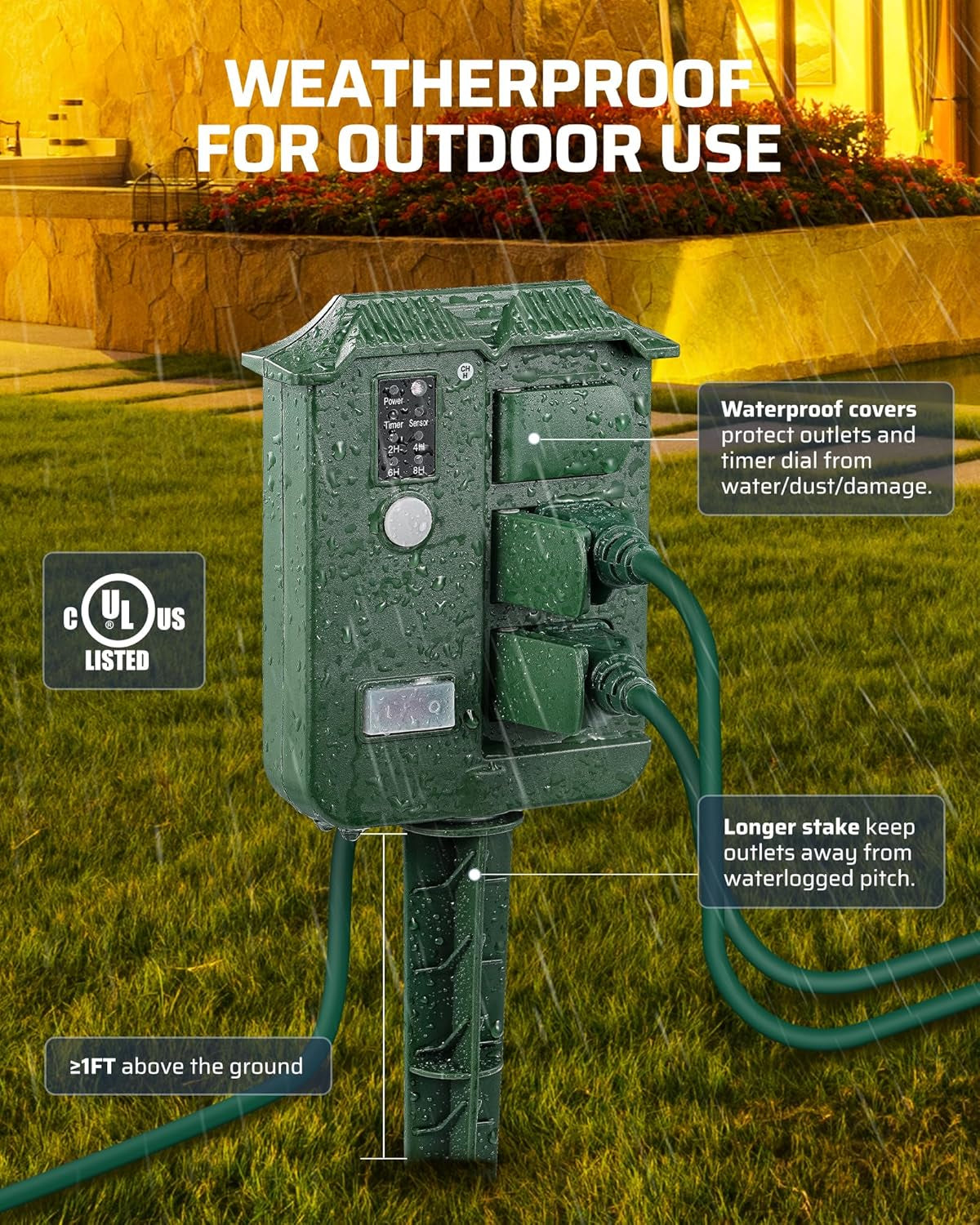 Outdoor Power Timer 6-Outlets Remote