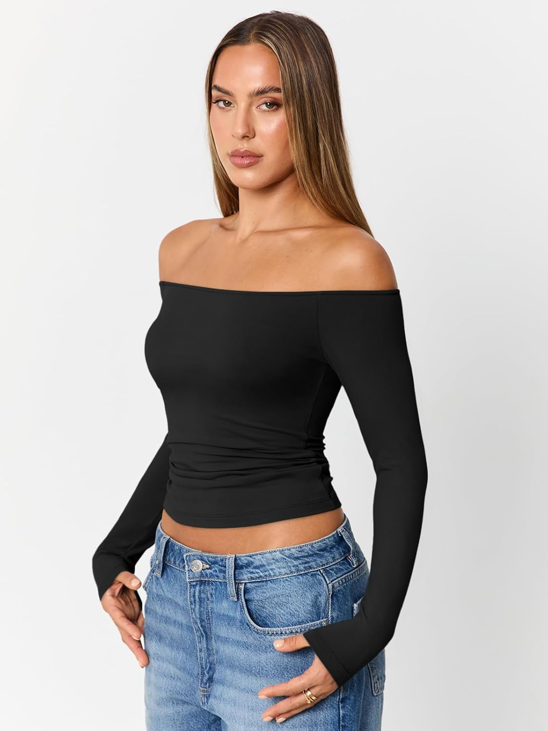 Womens Long Sleeve off the Shoulder