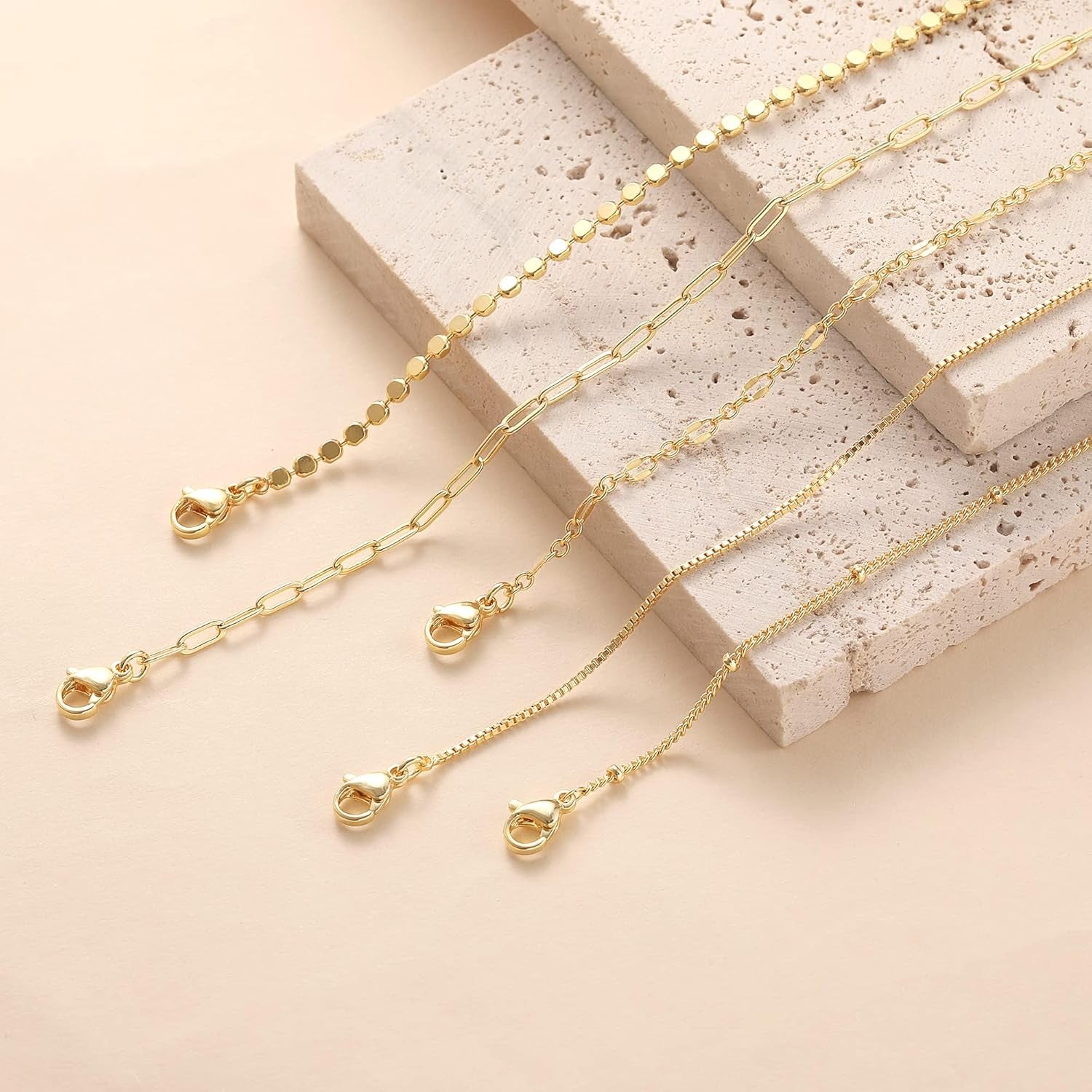 14K Gold Plated Beaded Chain Bracelet