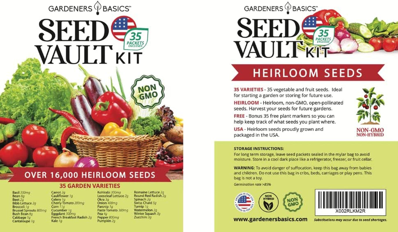 Survival Vegetable Seed Kit 35 Varieties