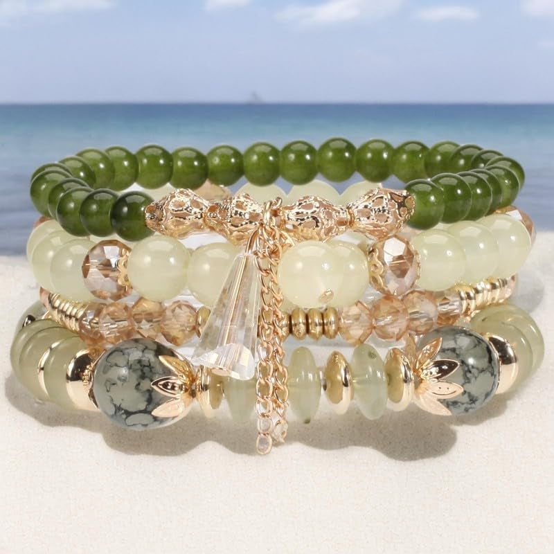 4Pcs Bohemia Multilayer Stackable Beaded