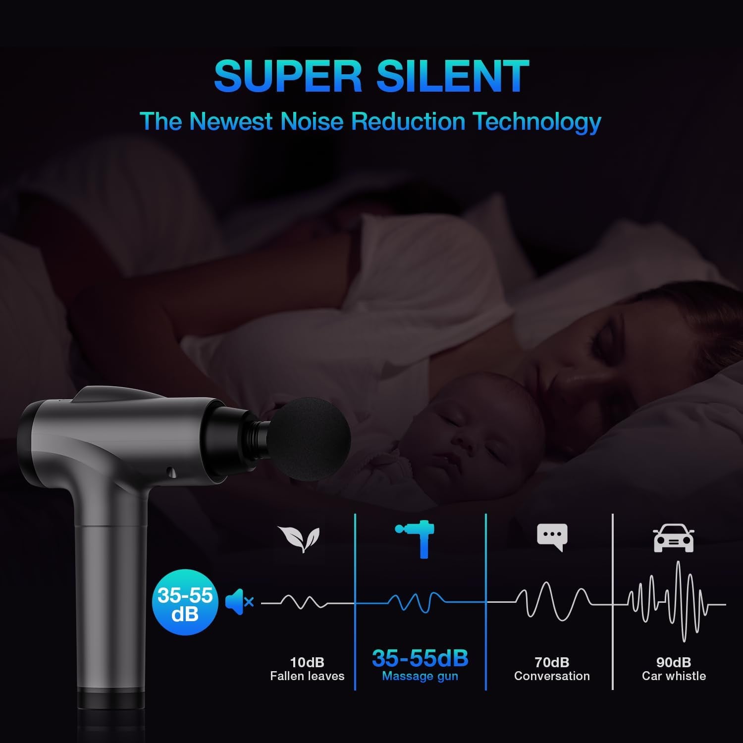 Deep Tissue Massage Gun 30-Speed Grey