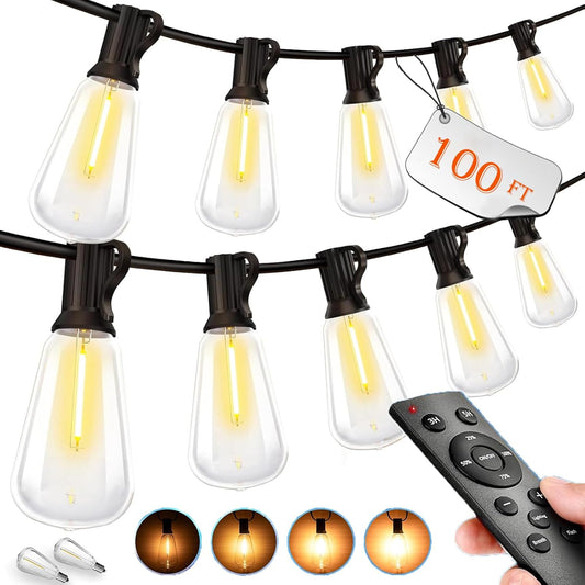 100Ft Outdoor String Lights w/ Remote