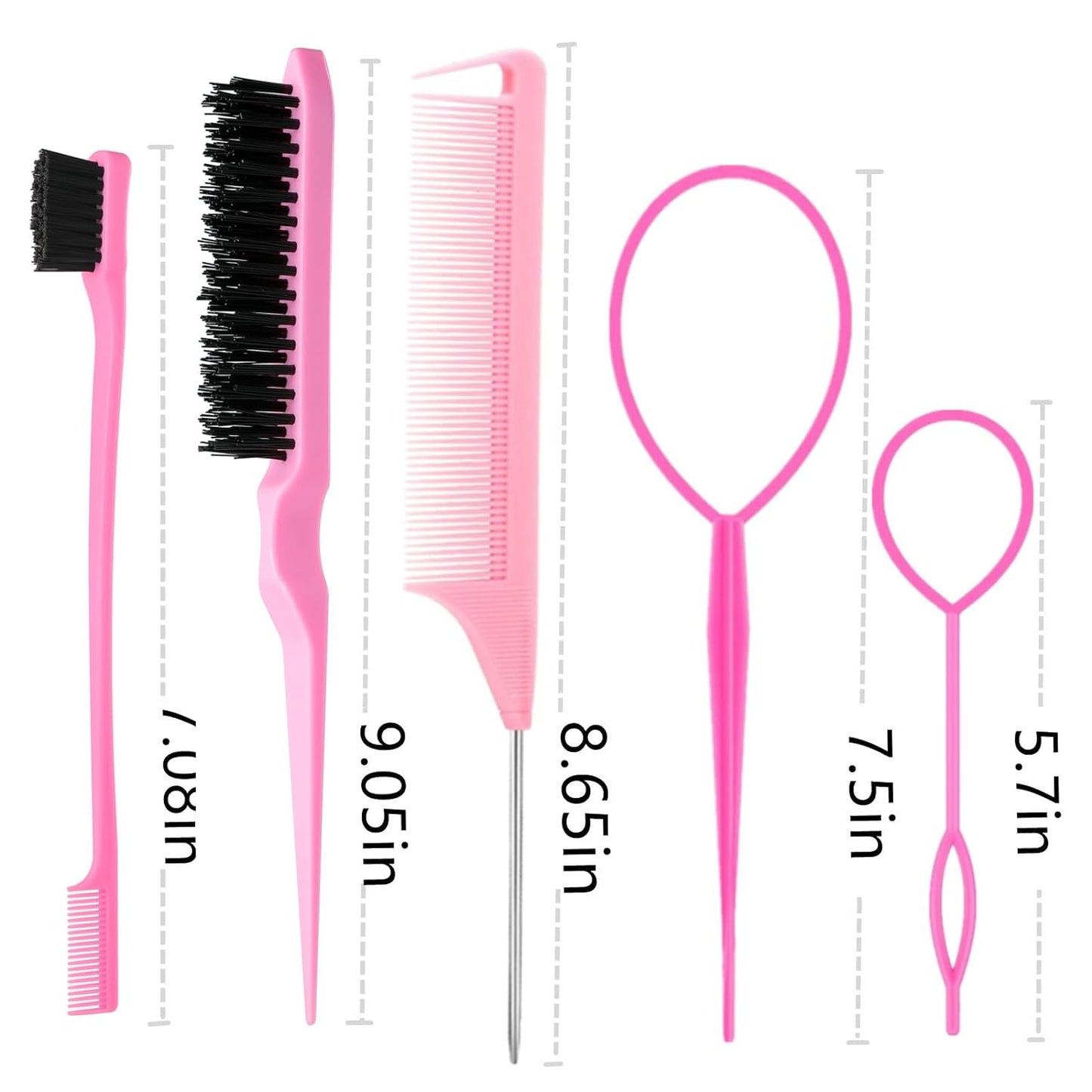 8Pcs Hair Brushes Set with 4Pcs Topsy