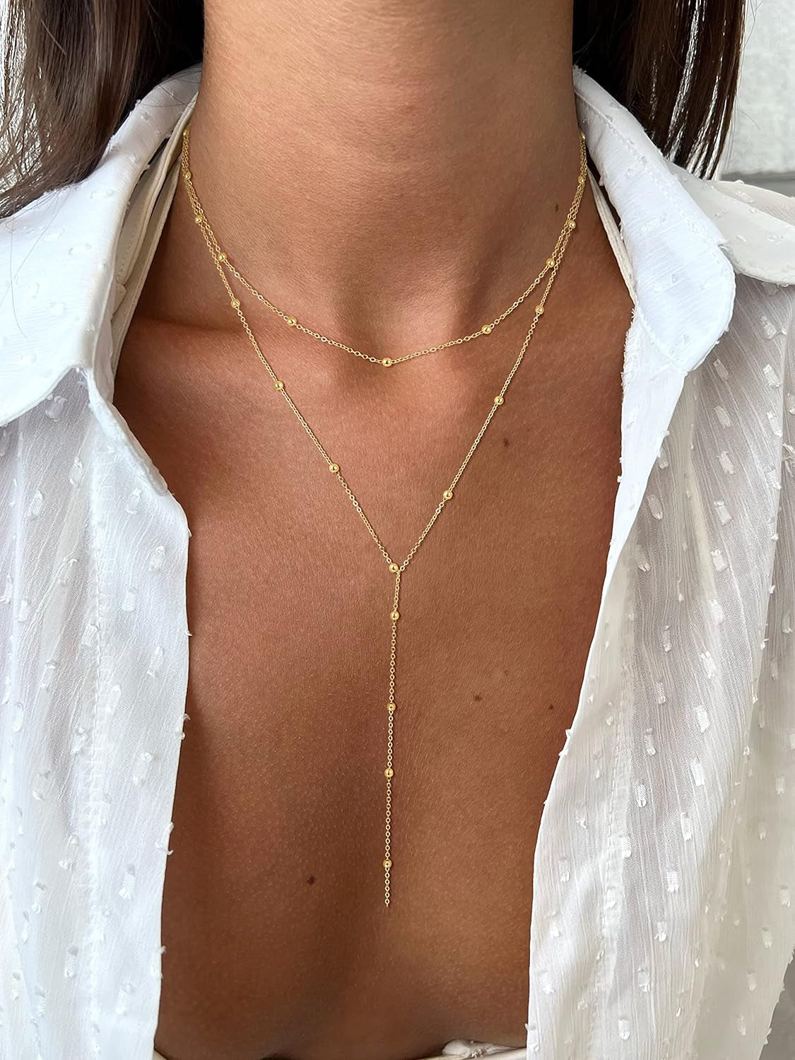 Lariat Gold Necklace for Women