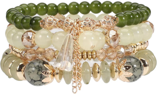 4Pcs Bohemia Multilayer Stackable Beaded