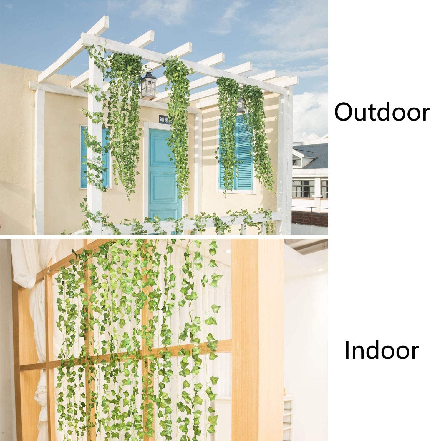 12 Pack Artificial Ivy Vines Room Decor