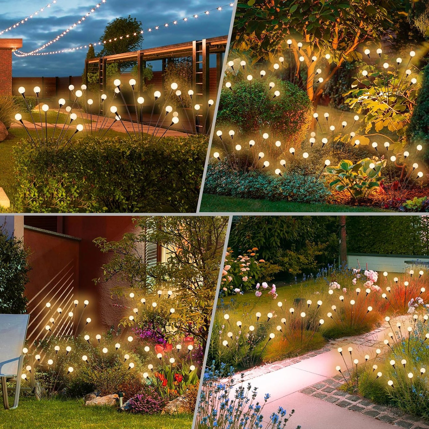 Solar Firefly Garden Lights 4-Pack