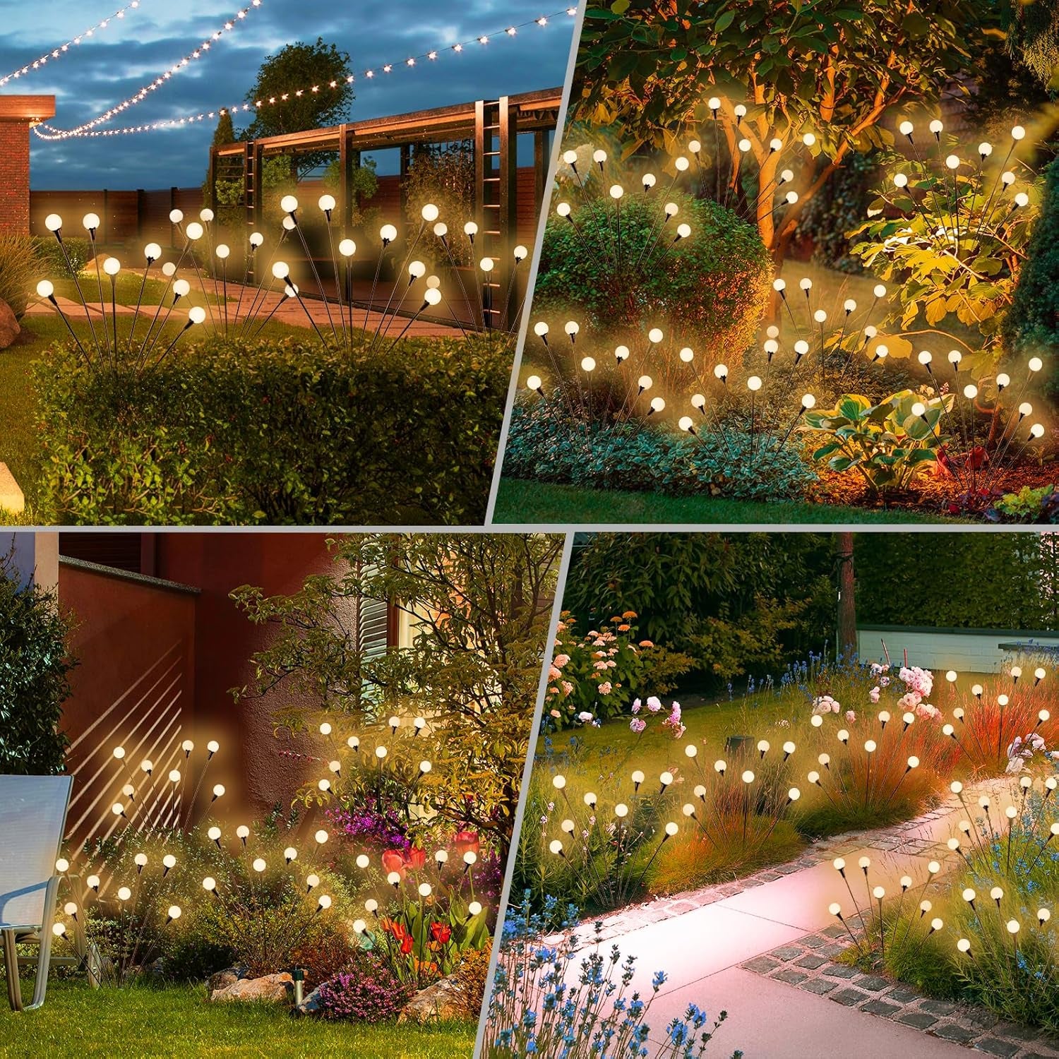 Solar Firefly Garden Lights 4-Pack