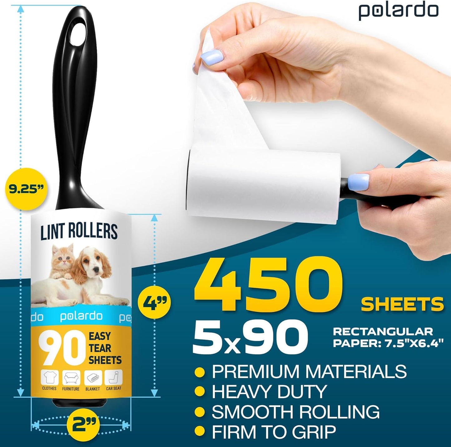 Pet Hair Lint Rollers 5-Pack