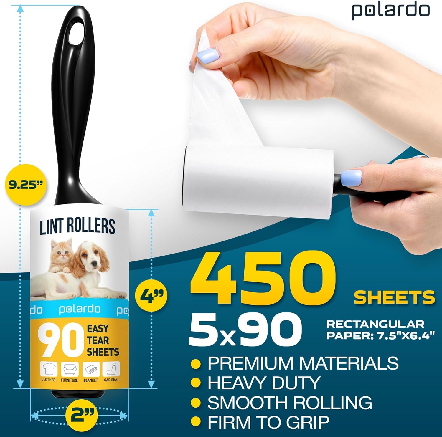 Pet Hair Lint Rollers 5-Pack
