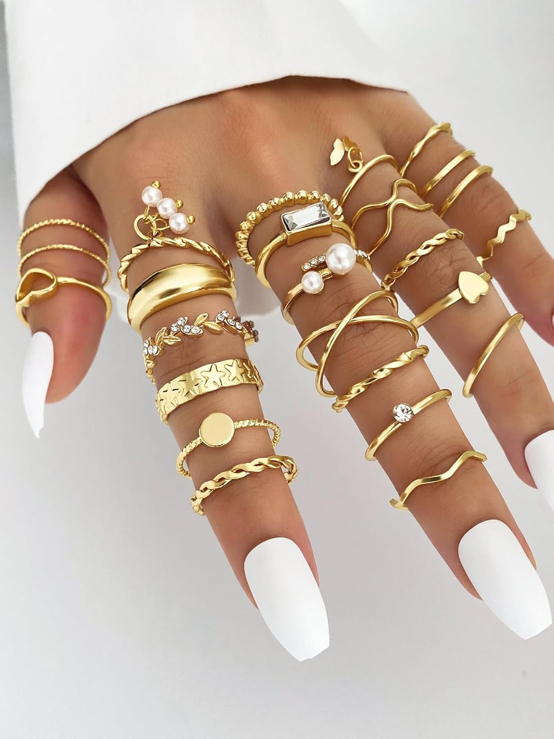 Gold Knuckle Rings Set for Women