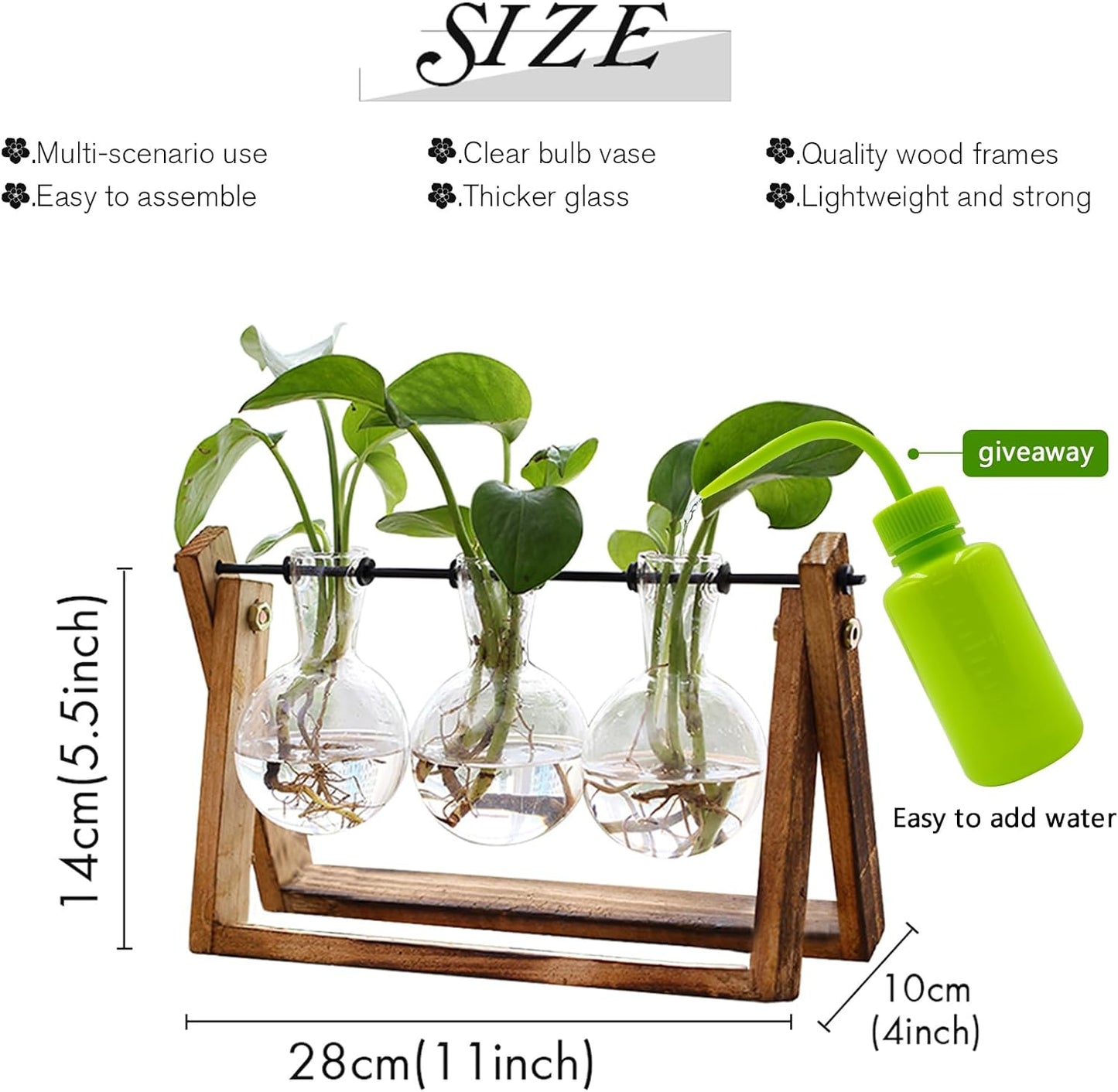 3 Bulb Glass Plant Terrarium with Stand