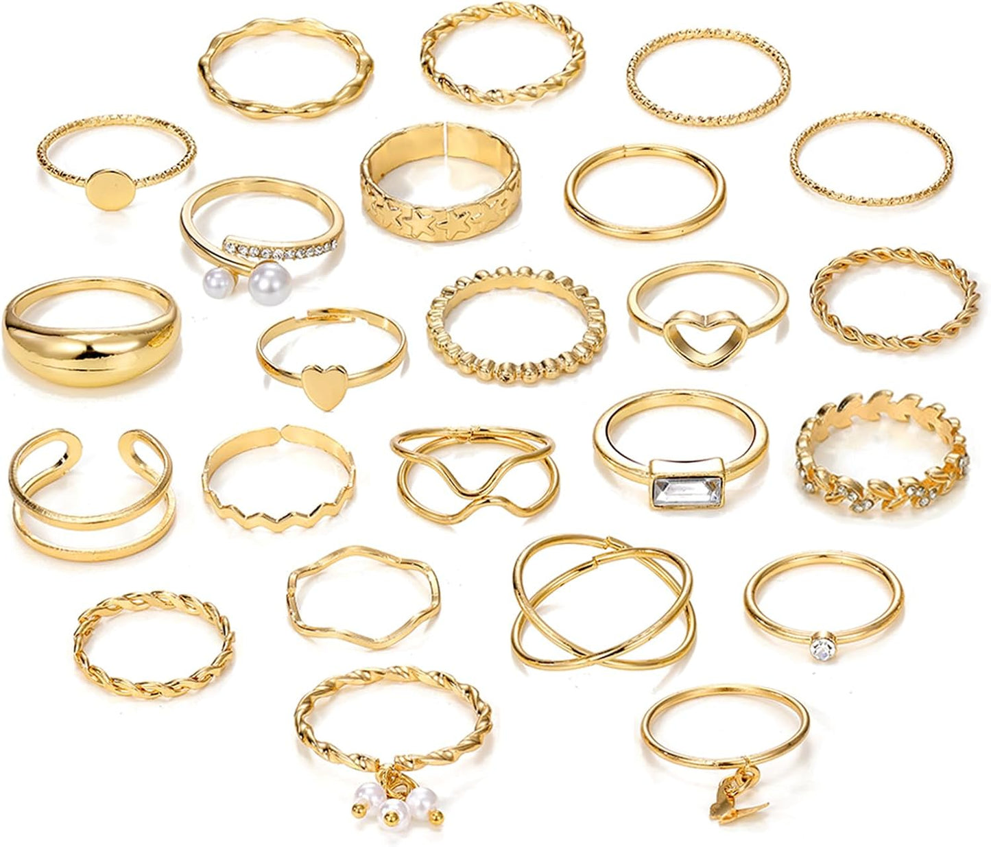 Gold Knuckle Rings Set for Women