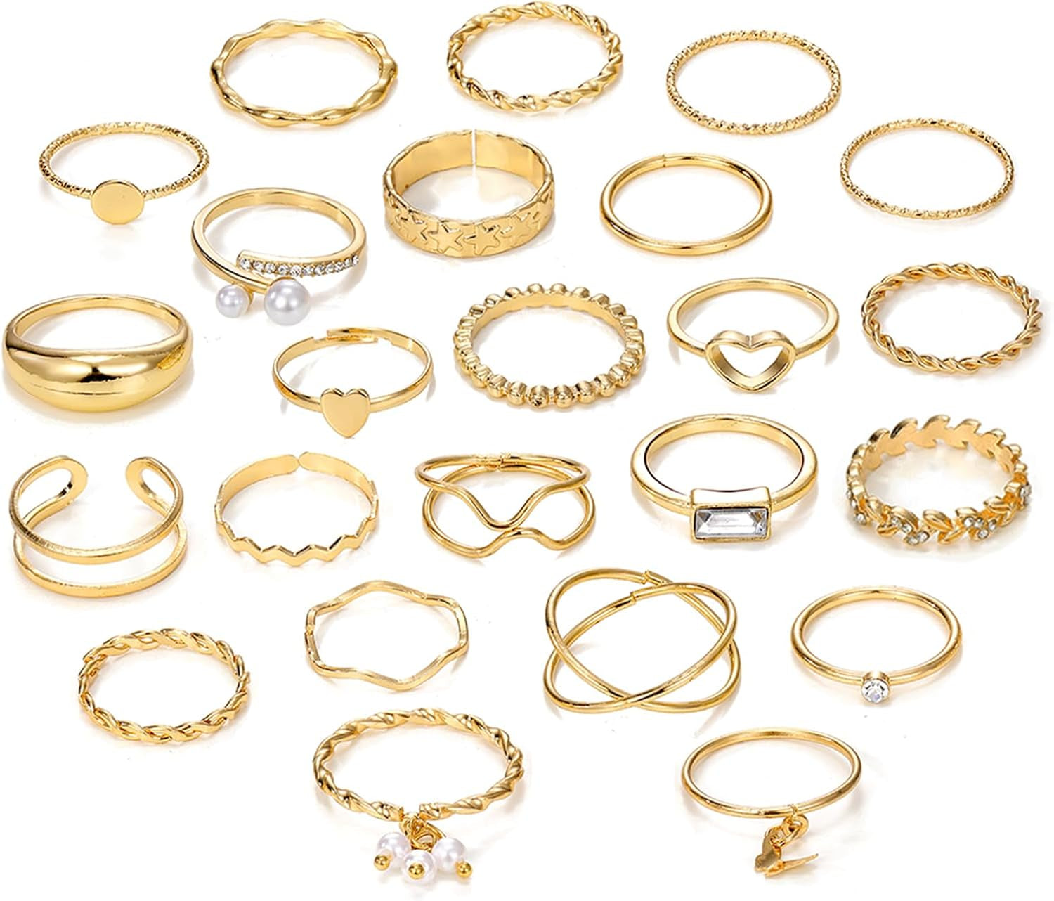 Gold Knuckle Rings Set for Women