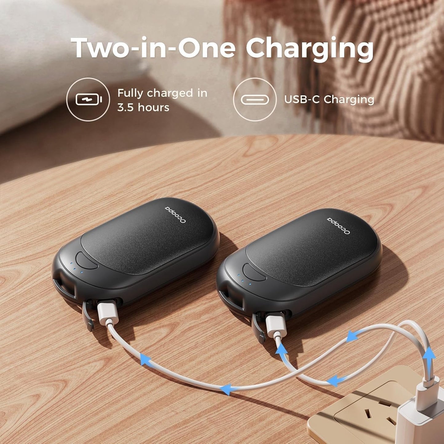 Rechargeable Magnetic Hand Warmers 2-Pack
