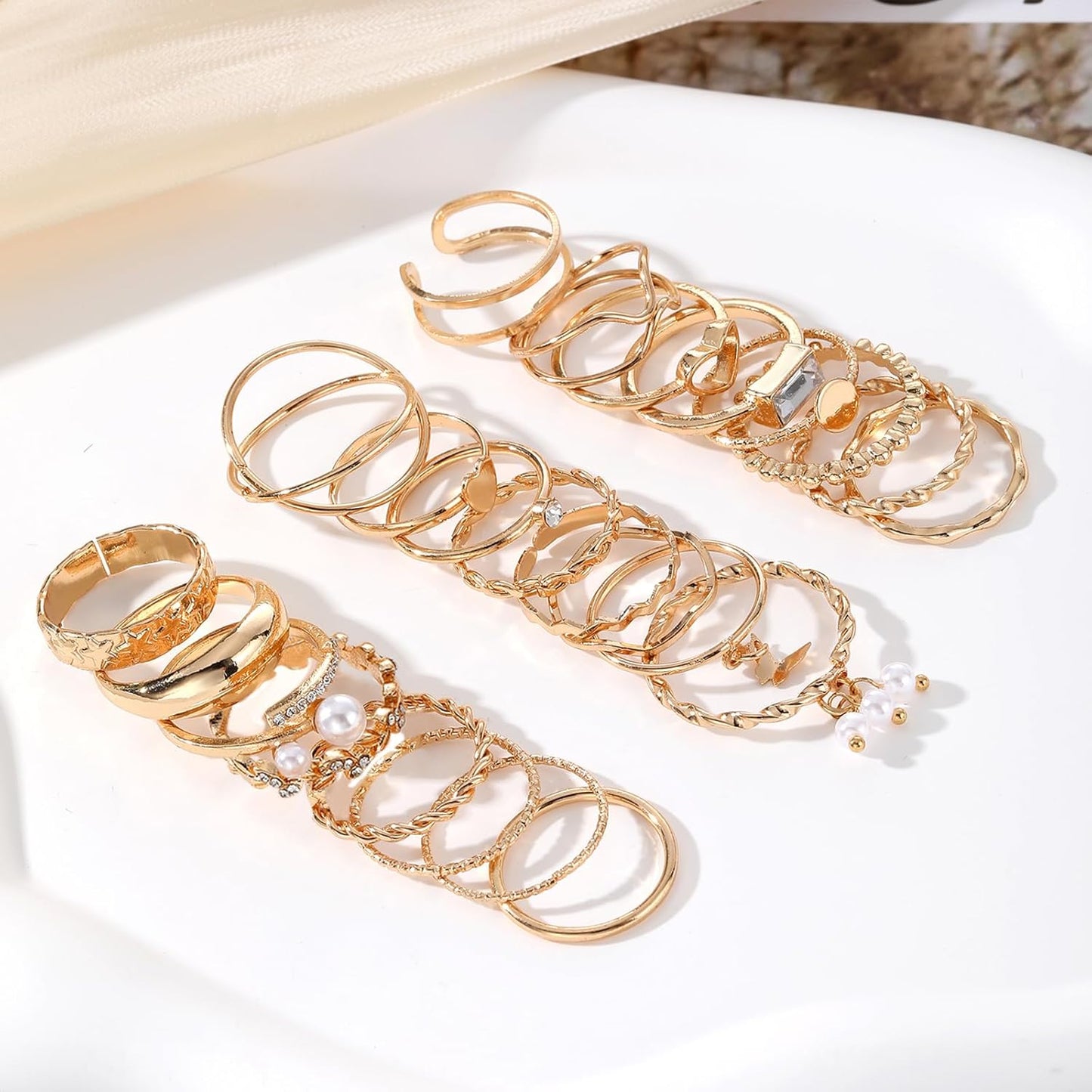 Gold Knuckle Rings Set for Women