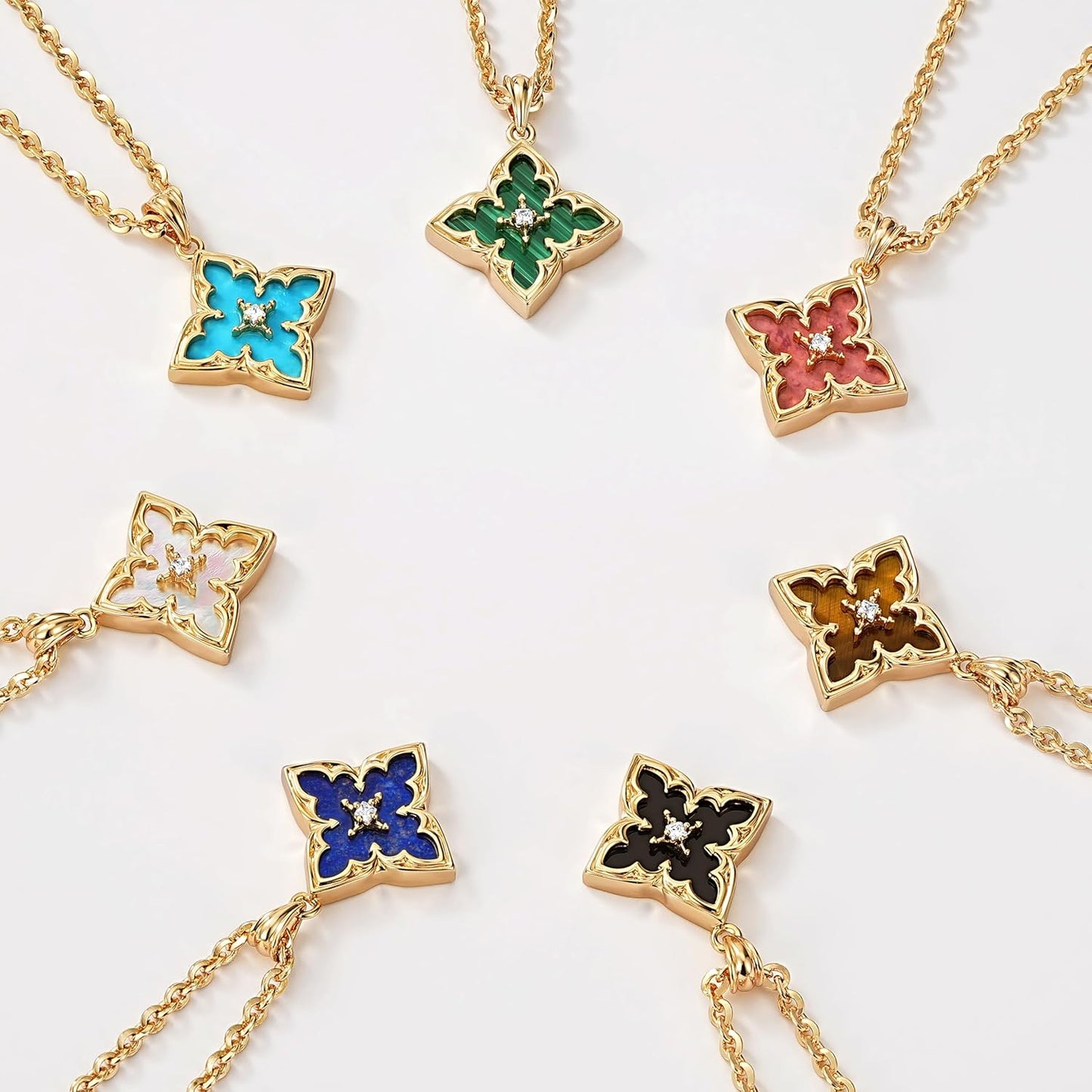 Gold Clover Pendant Necklace for Women