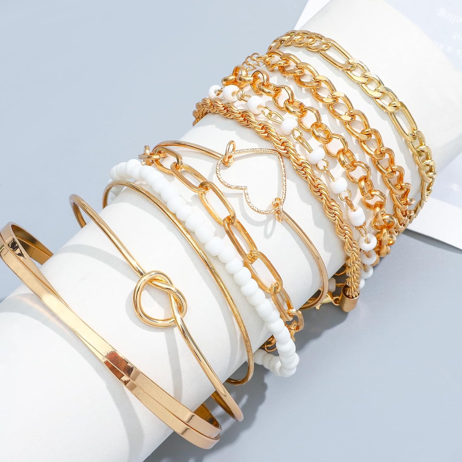49Pcs Gold Plated Jewelry Set for Women