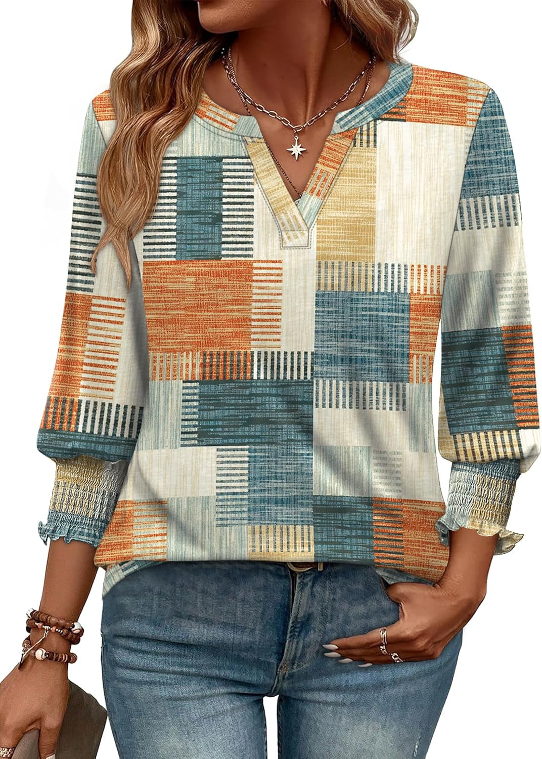 Dressy Casual 3/4 Sleeve Women’s Blouse